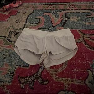 LULULEMON WHITE speed up shorts
